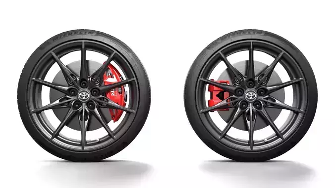 Toyota Supra 2025 Wheel with Disc Brake Low-poly 3D model 2