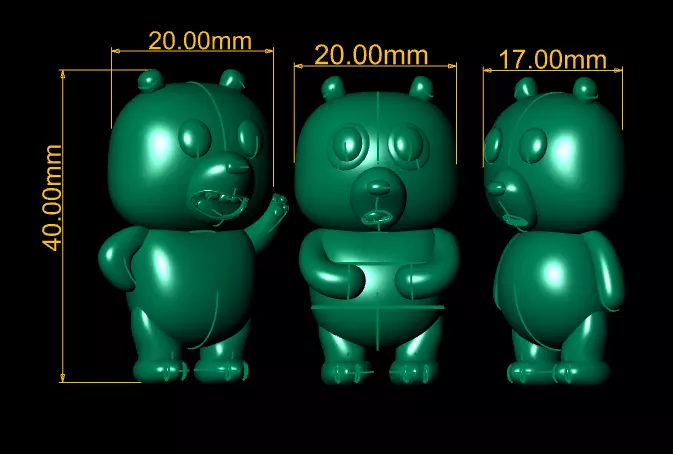 cute cartoon animals toy 3D printable model 3D print model_2