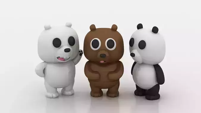 cute cartoon animals toy 3D printable model  