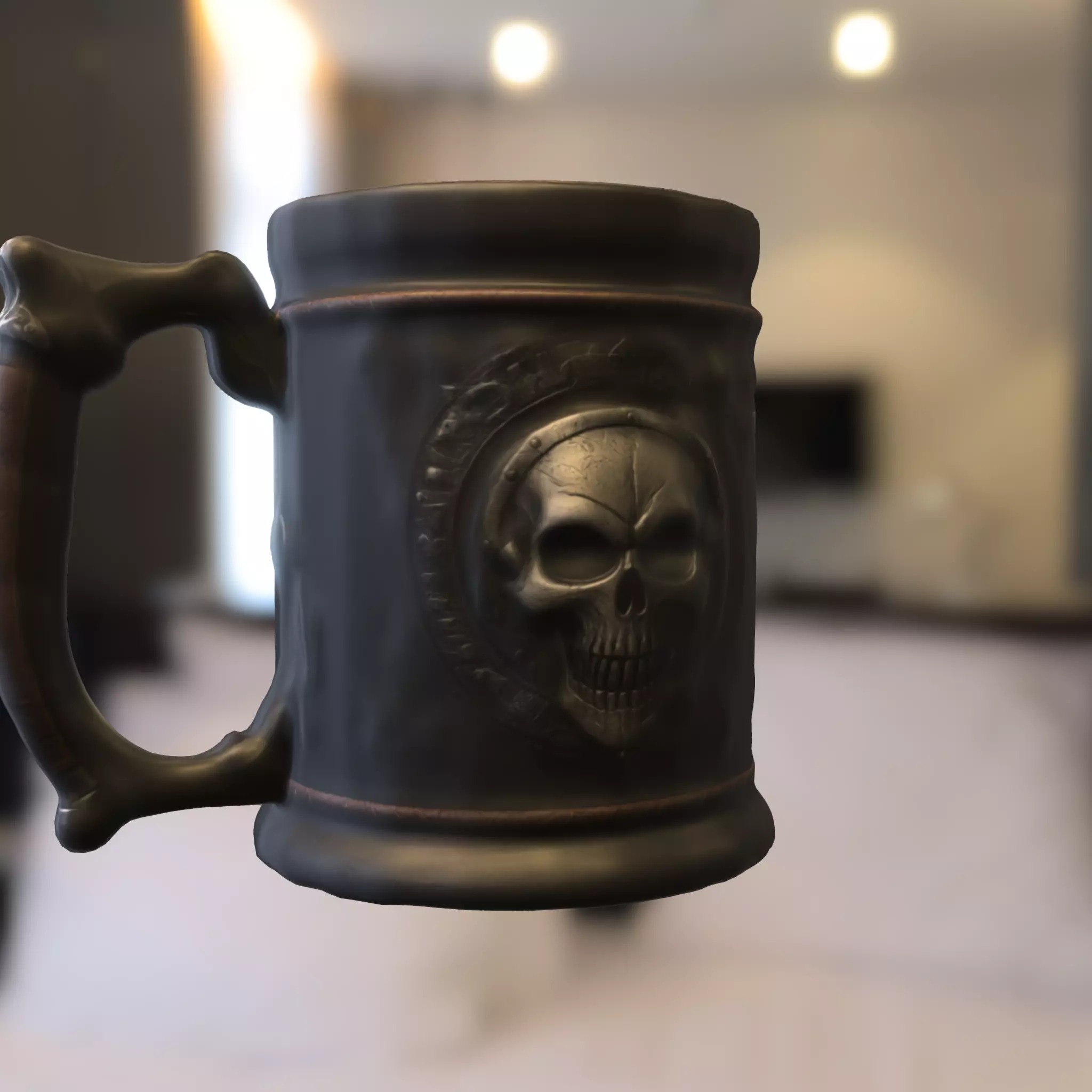 Skull Warrior Mug Low-poly 3D model_3