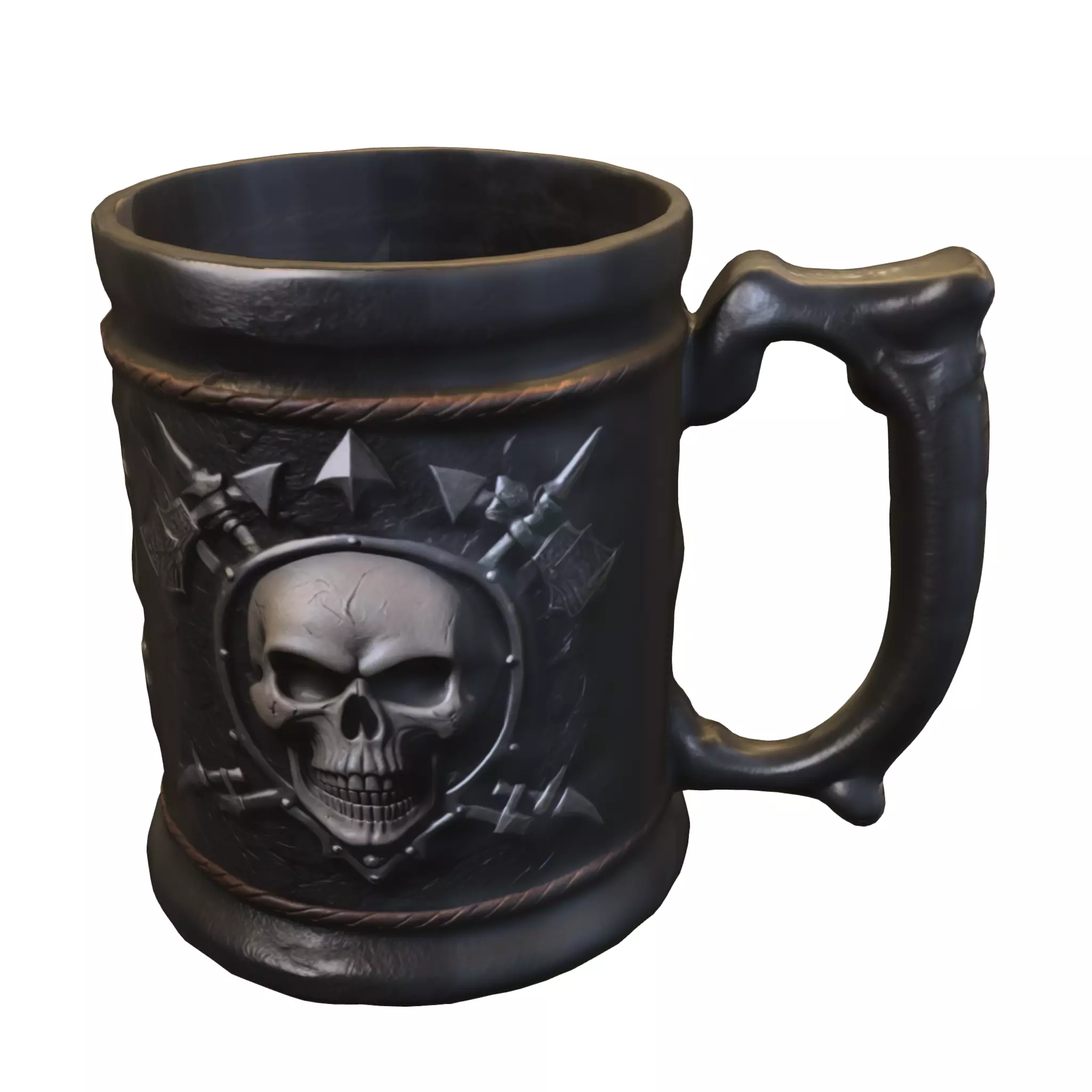 Skull Warrior Mug Low-poly 3D model_1