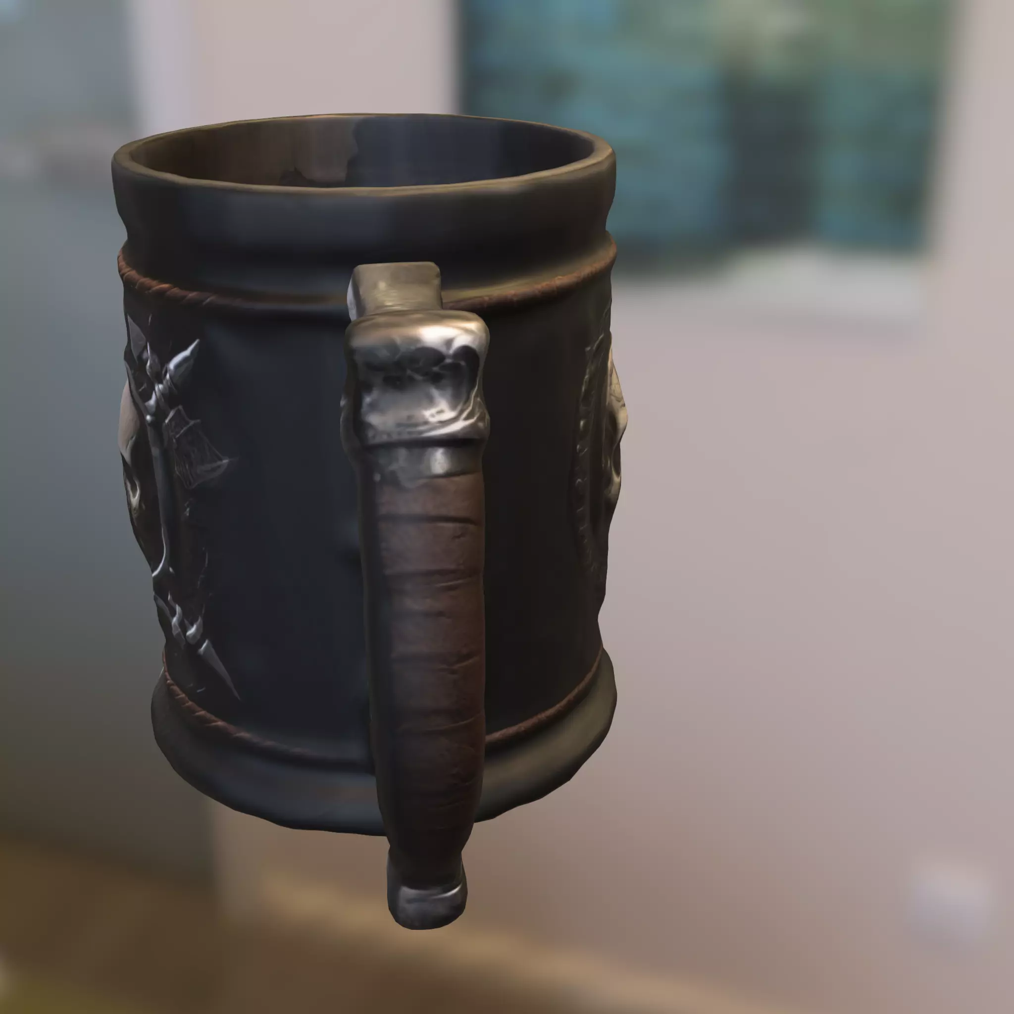 Skull Warrior Mug Low-poly 3D model_2