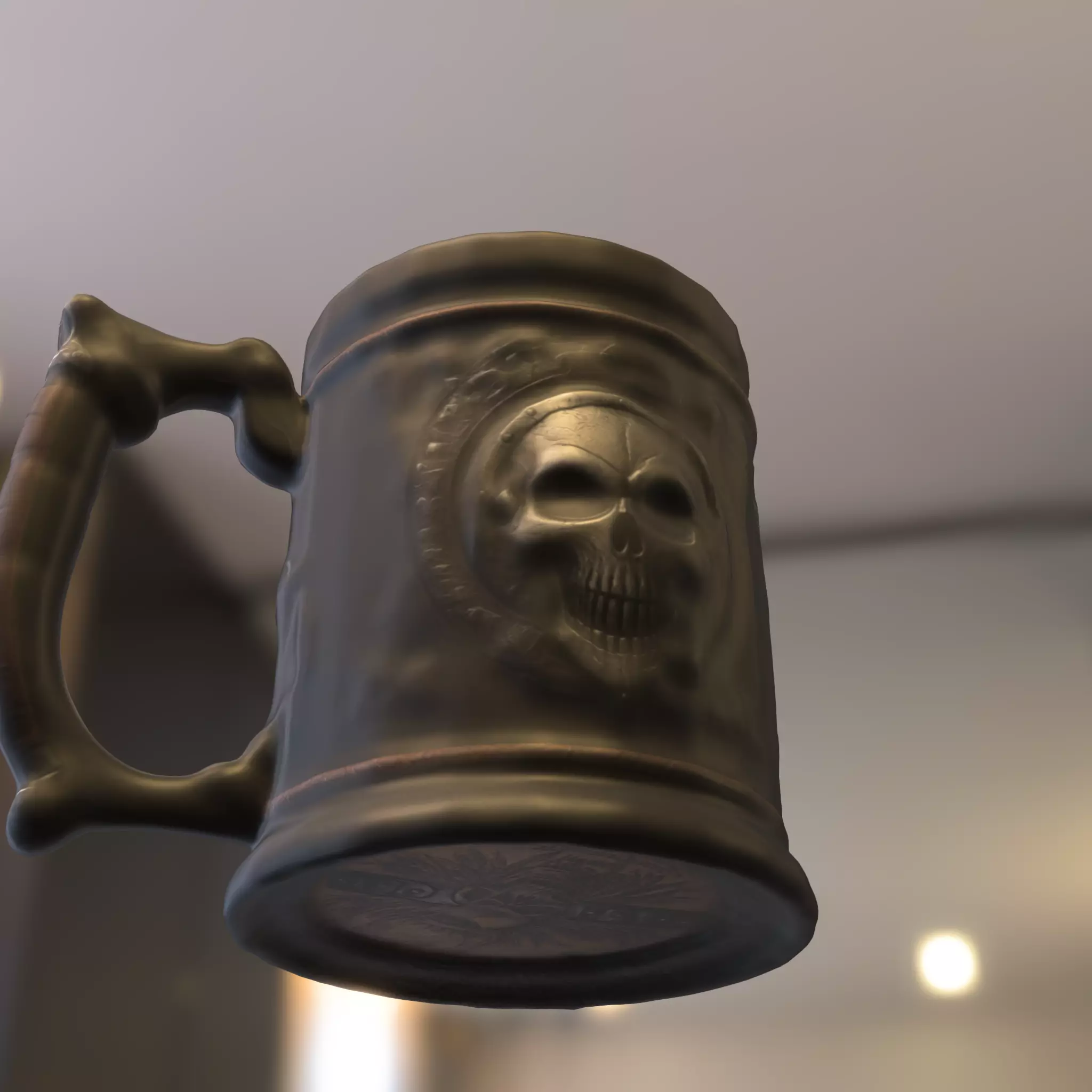 Skull Warrior Mug Low-poly 3D model_4