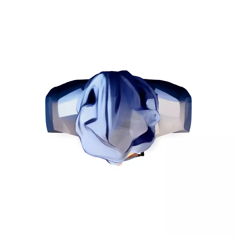 Low Poly Scientist Bust Low-poly 3D model_7