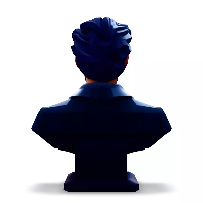 Low Poly Scientist Bust Low-poly 3D model_6