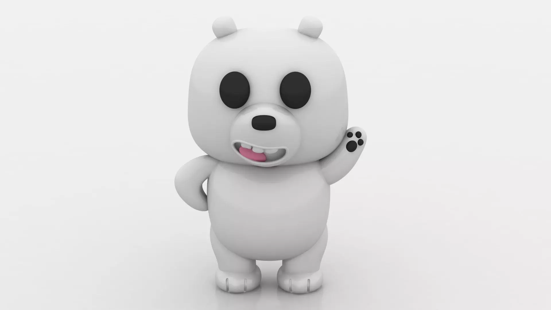 cute cartoon bear 3D printable model 3D print model