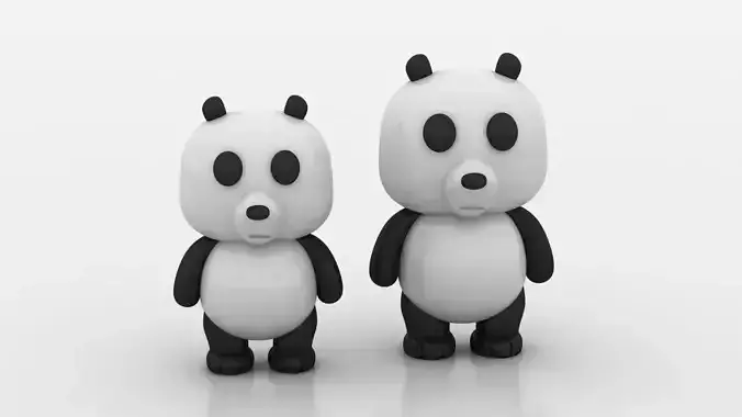 3D panda cartoon 3D printable model 
