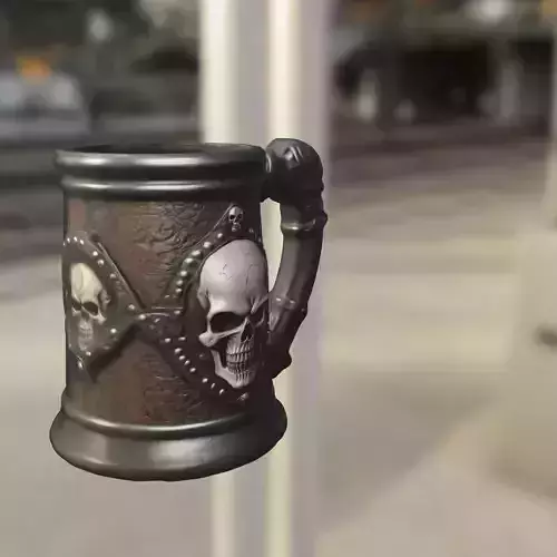 Skull Emblem Tankard Low-poly 3D model