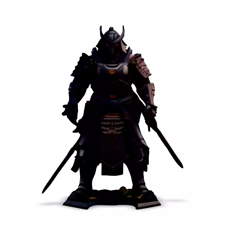 SciFi Samurai Warrior 3D Model Low-poly 3D model_3