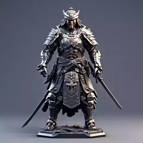 SciFi Samurai Warrior 3D Model Low-poly 3D model