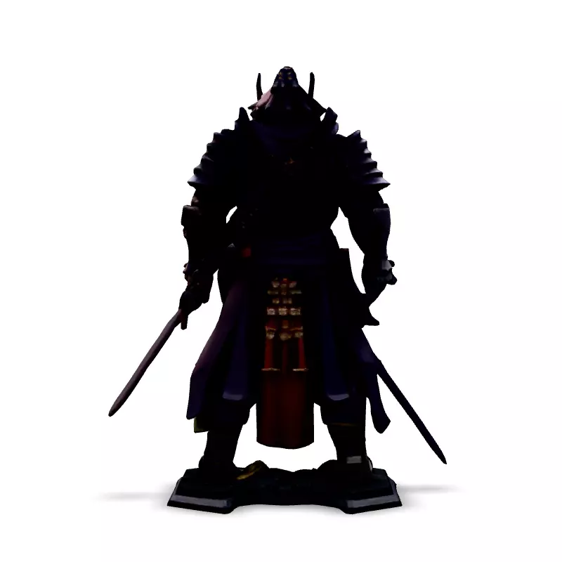 SciFi Samurai Warrior 3D Model Low-poly 3D model_6