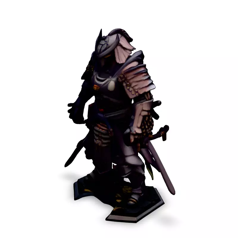 SciFi Samurai Warrior 3D Model Low-poly 3D model_1