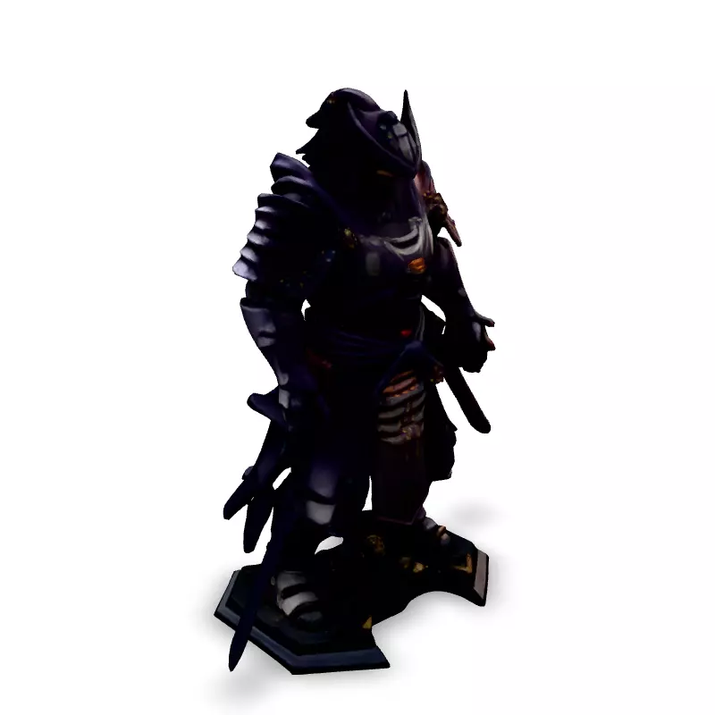 SciFi Samurai Warrior 3D Model Low-poly 3D model_2