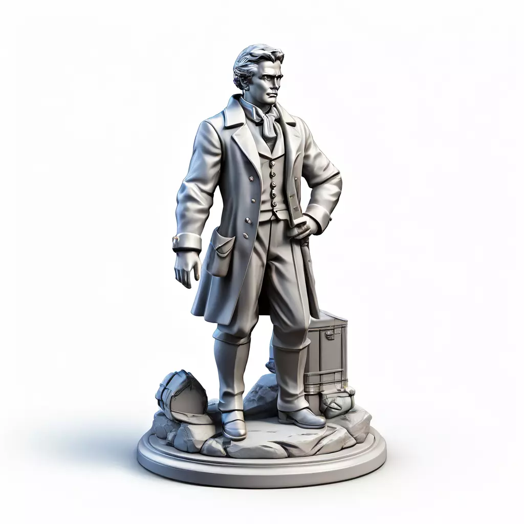 19th Century Gentleman Explorer 3D Model Low-poly 3D model_0