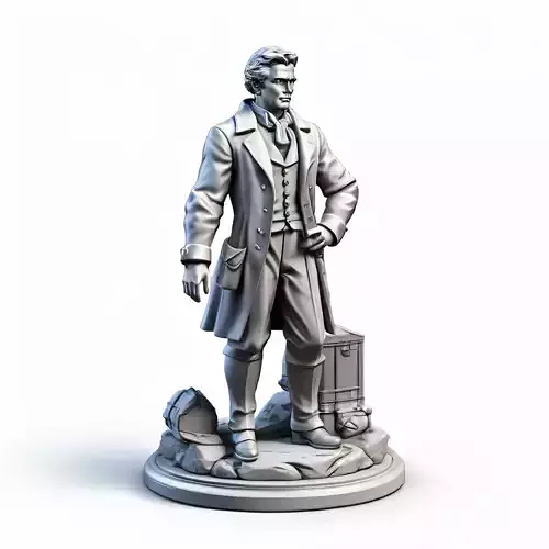 19th Century Gentleman Explorer 3D Model Low-poly 3D model