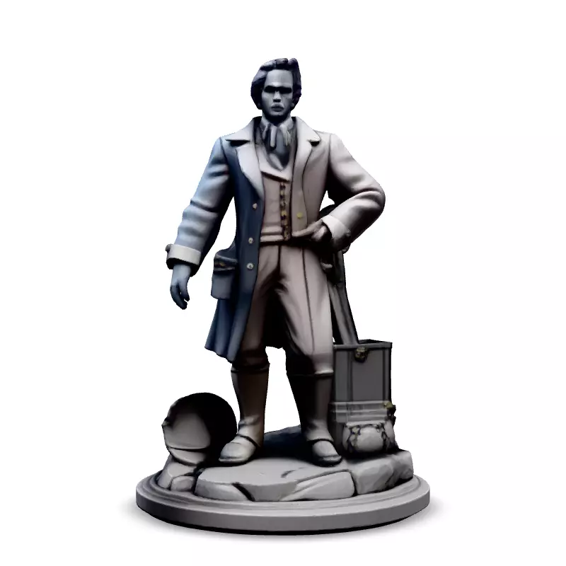 19th Century Gentleman Explorer 3D Model Low-poly 3D model_3