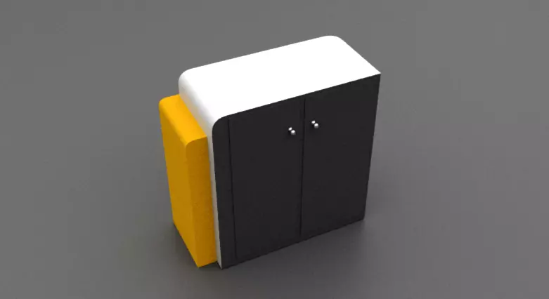 Modern counter Free low-poly 3D model_4