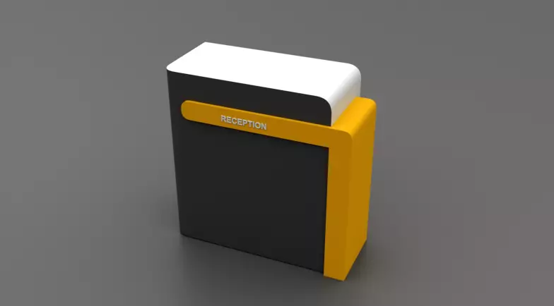 Modern counter Free low-poly 3D model_0