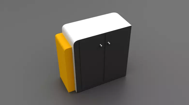 Modern counter Free low-poly 3D model_5