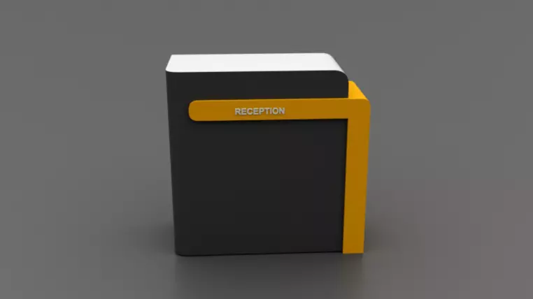 Modern counter Free low-poly 3D model_1