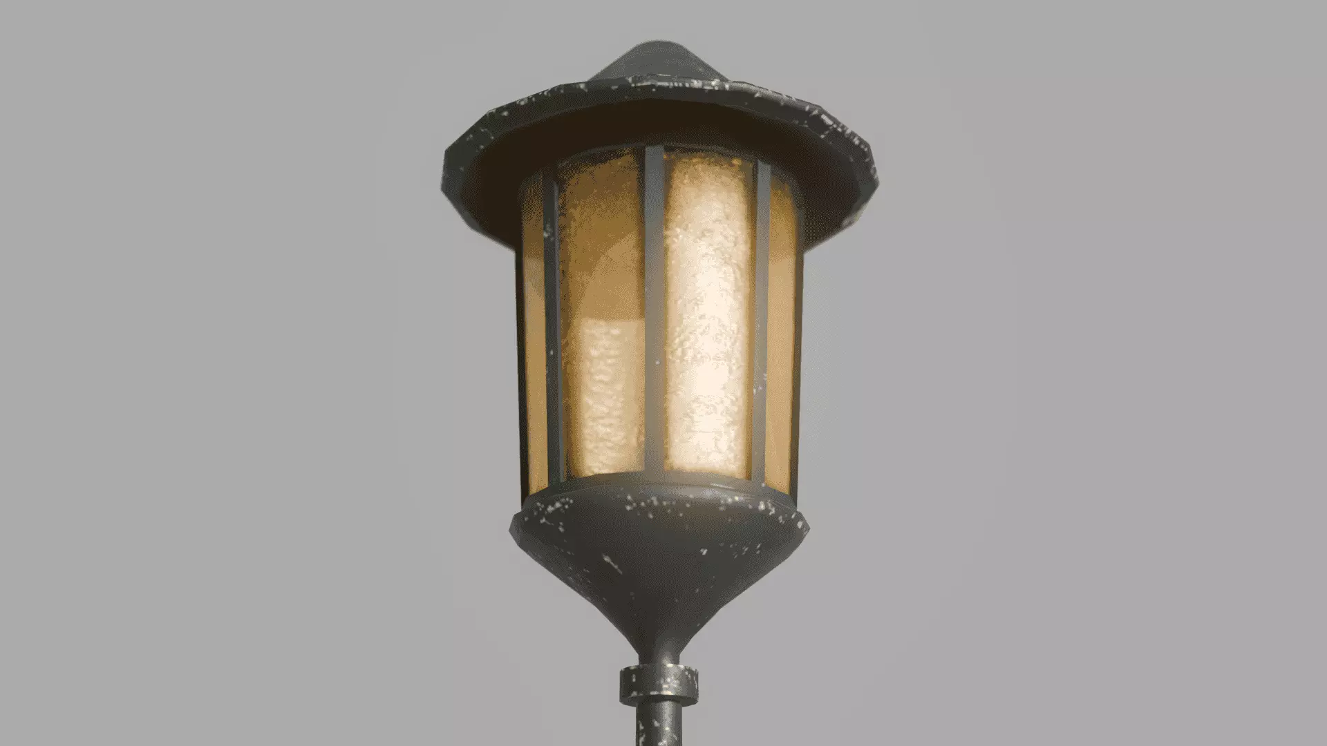 Simple Low-Poly Street Lamp Low-poly 3D model_4