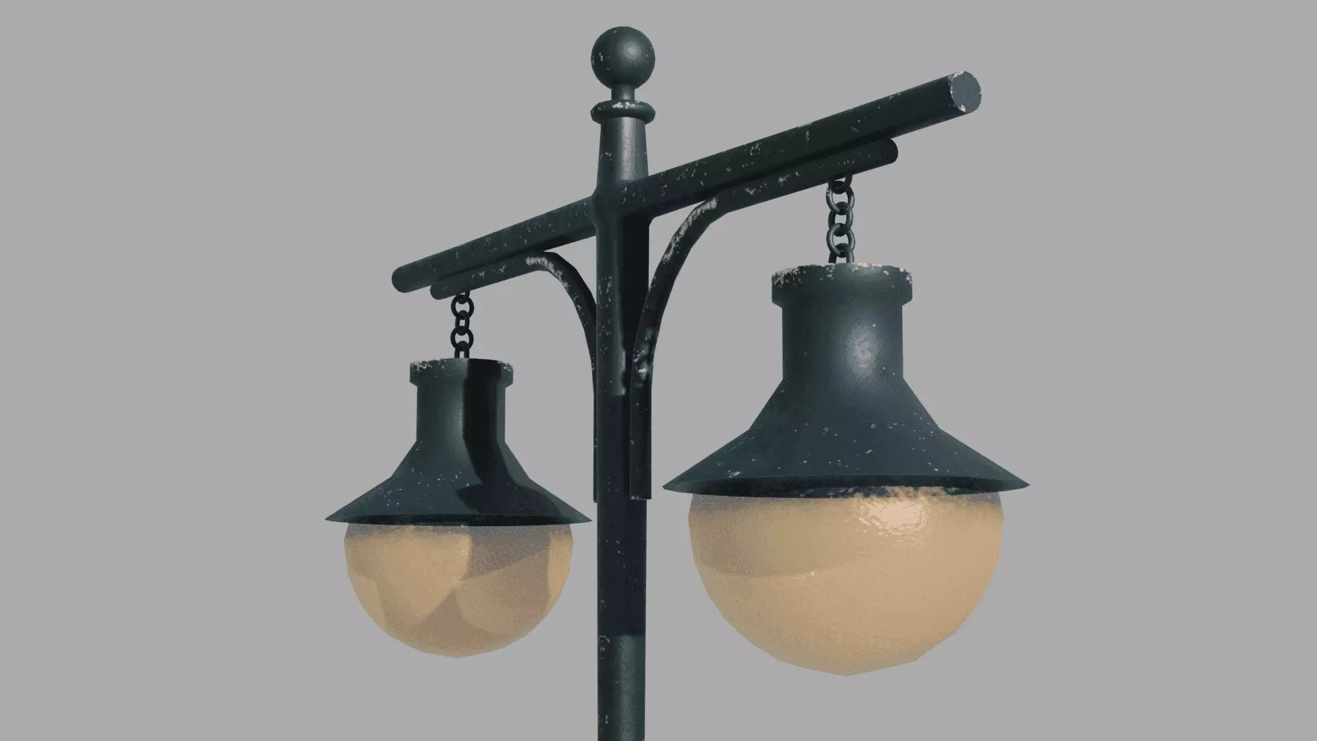 Simple Low-Poly Street Lamp Low-poly 3D model_7