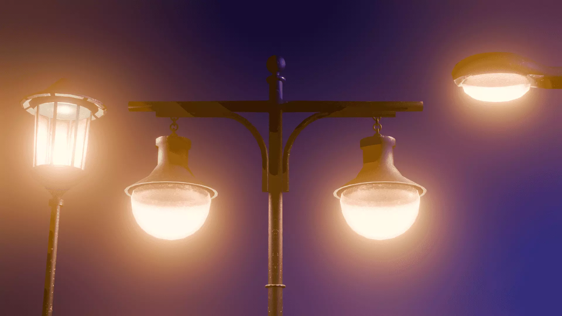 Simple Low-Poly Street Lamp Low-poly 3D model_10