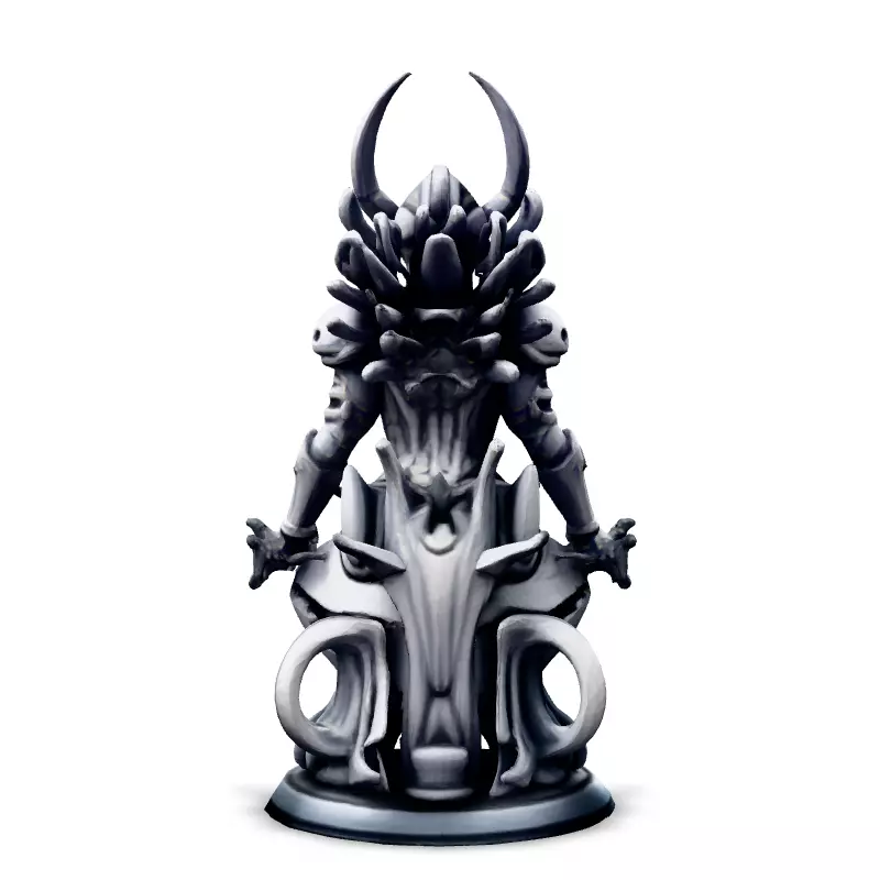 Scifi Seated Female Warrior Statue Low-poly 3D model_6