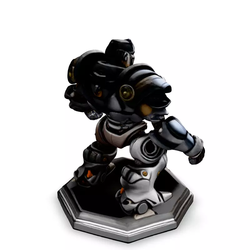 SciFi Knight Mech Warrior Robot Low-poly 3D model_5