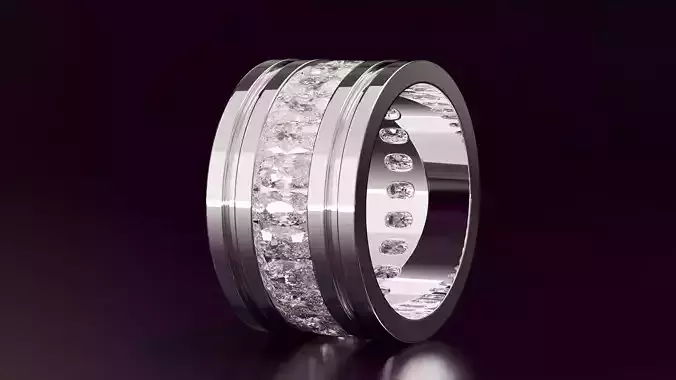 Channel Set Cushion Eternity Ring N05 288CT EU54 3D print model