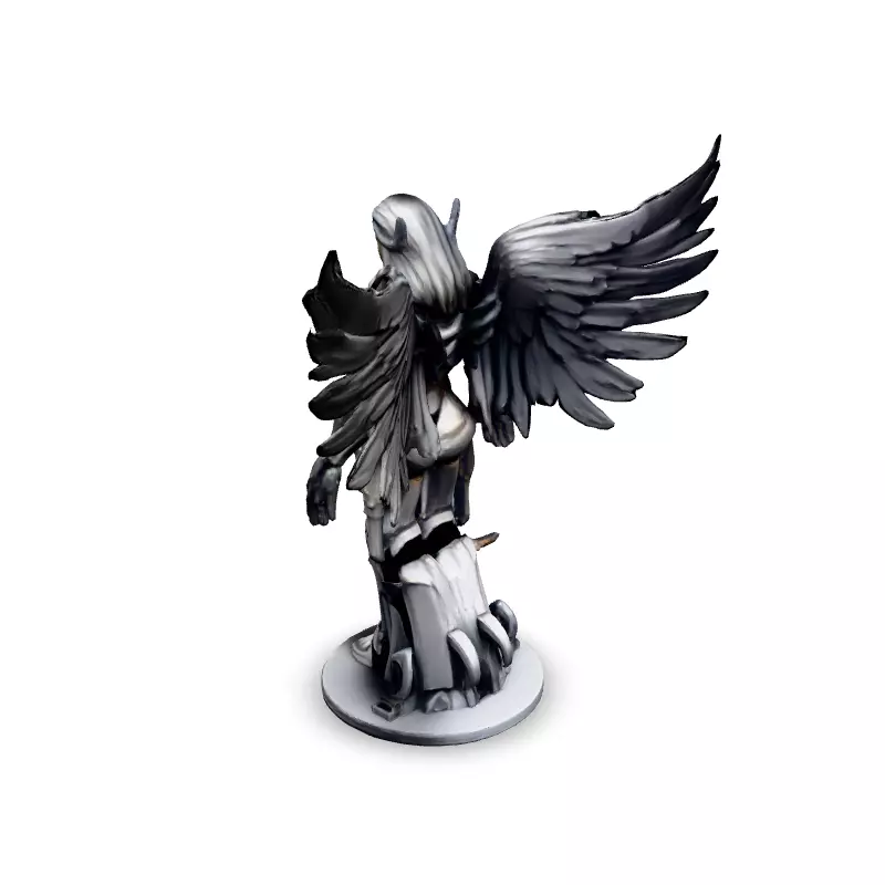 Silver Valkyrie Scifi Angel Warrior Low-poly 3D model_4
