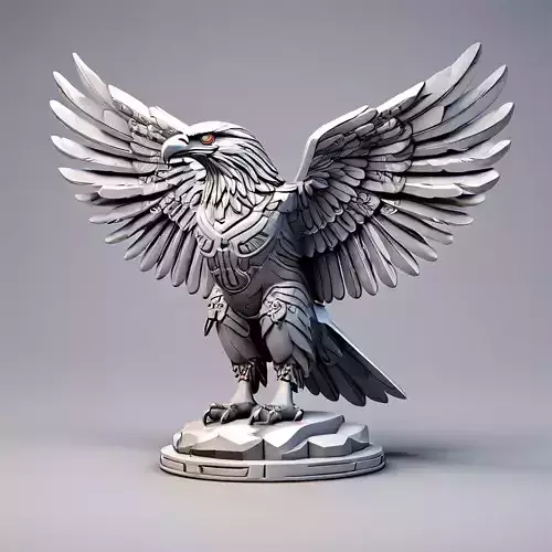 Mechanical Eagle Statue 3D Model Low-poly 3D model