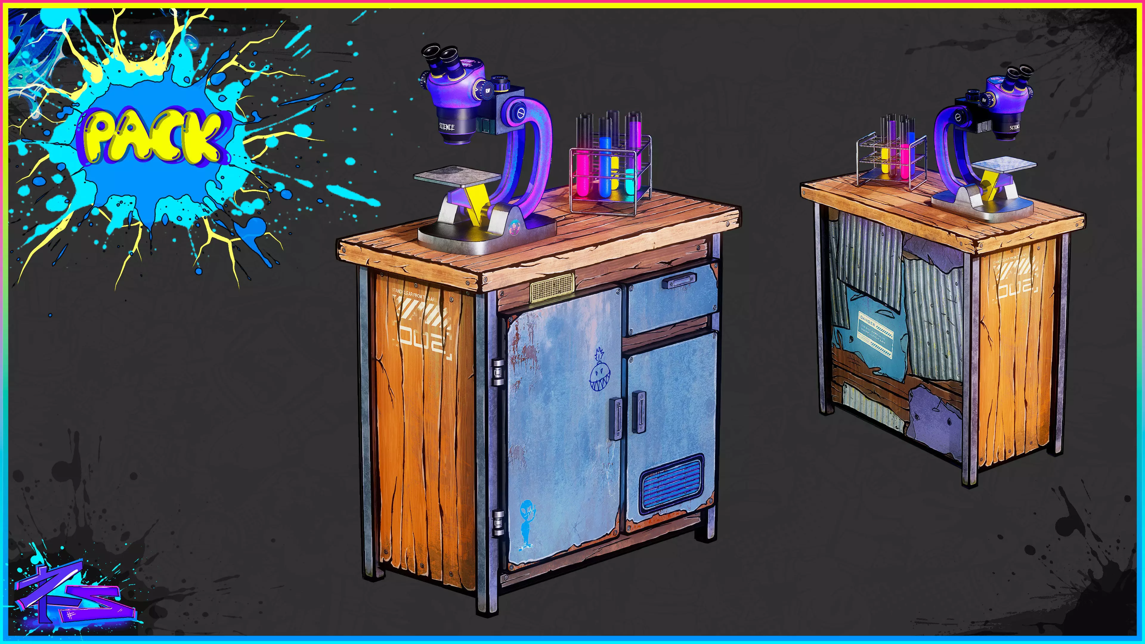 Stylized Lab Pack Low-poly 3D model