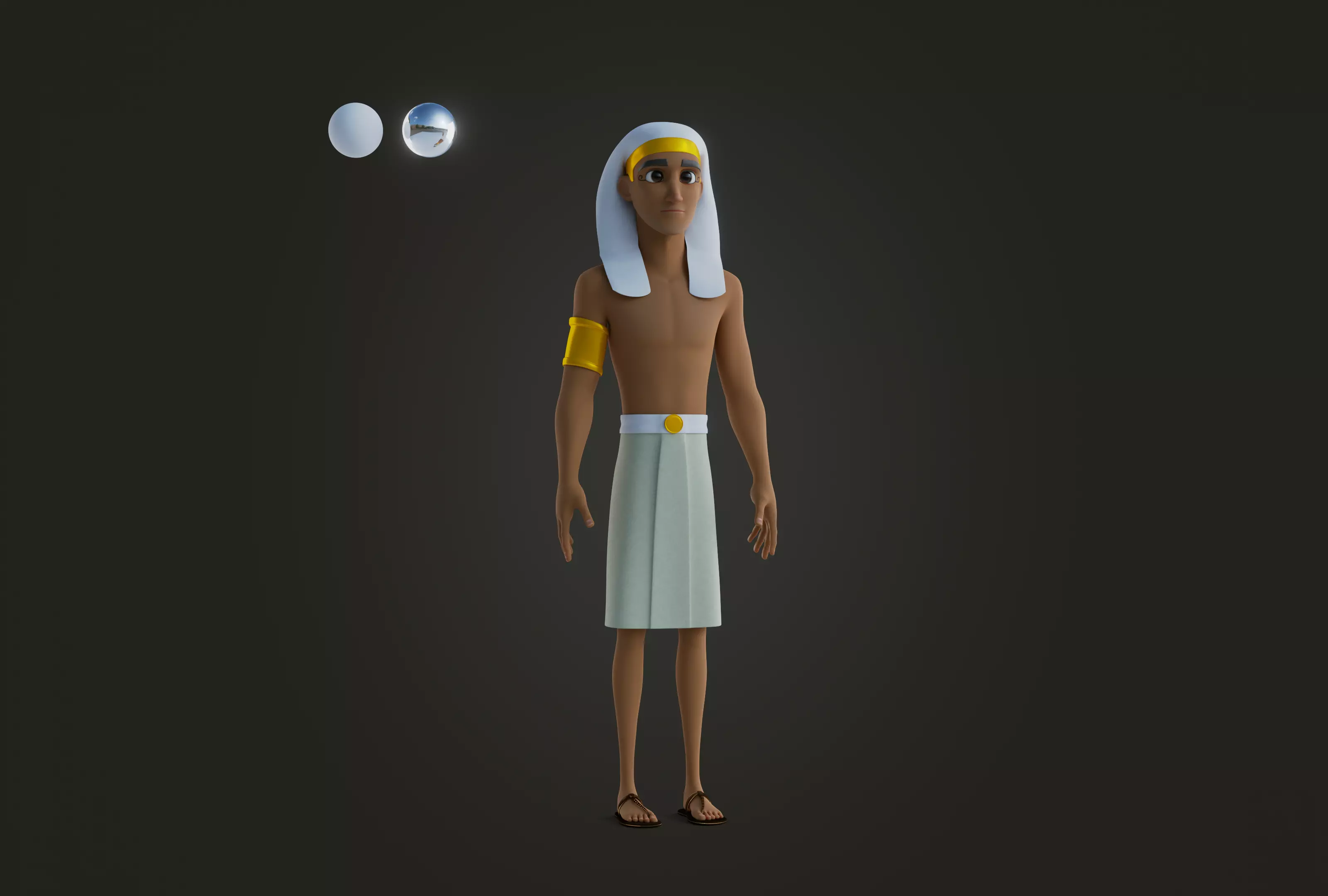 Snohy  Hapi  Teti-Sheri  Egyptian Pharaonic Cartoon Characters Low-poly 3D model_5
