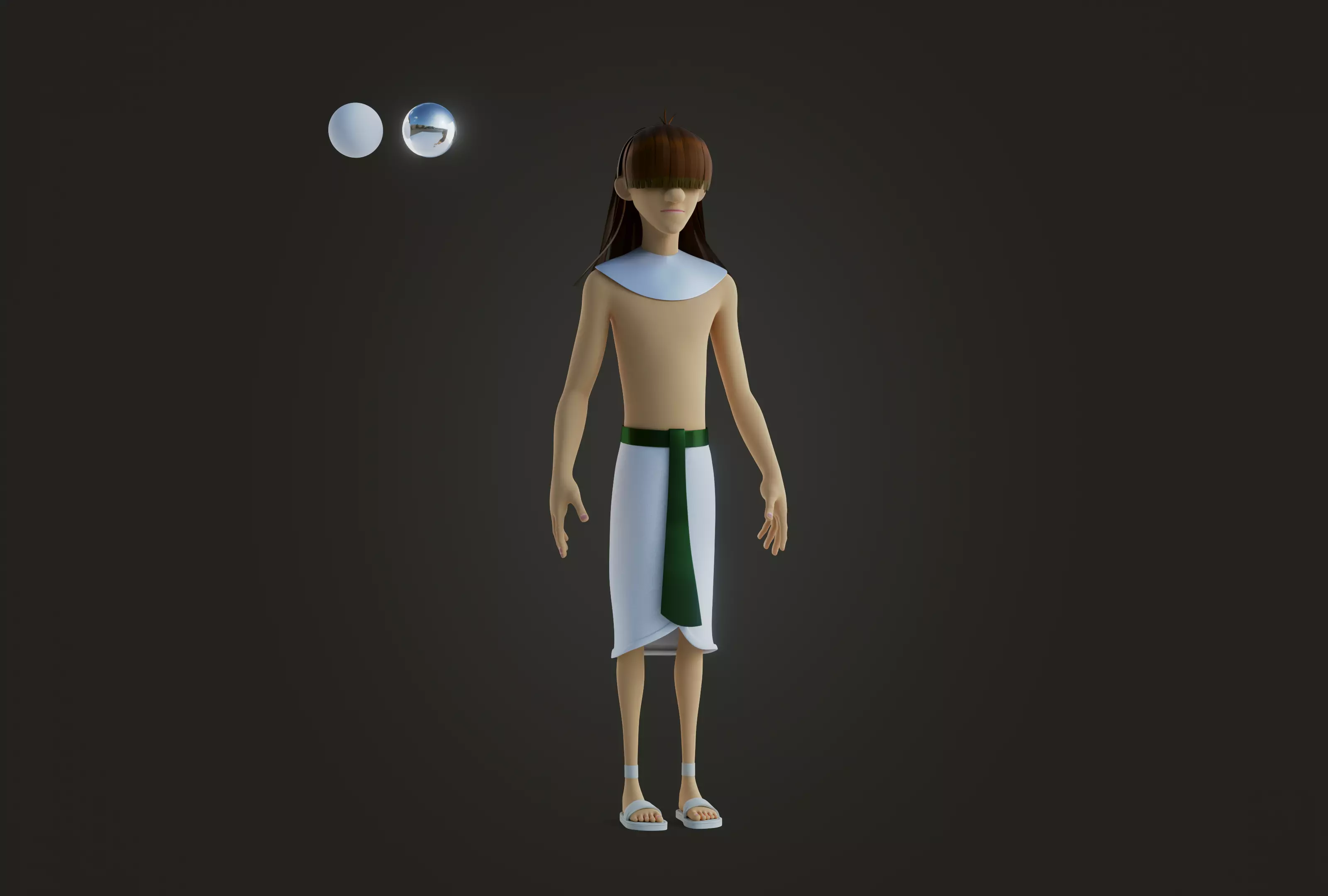 Snohy  Hapi  Teti-Sheri  Egyptian Pharaonic Cartoon Characters Low-poly 3D model_6