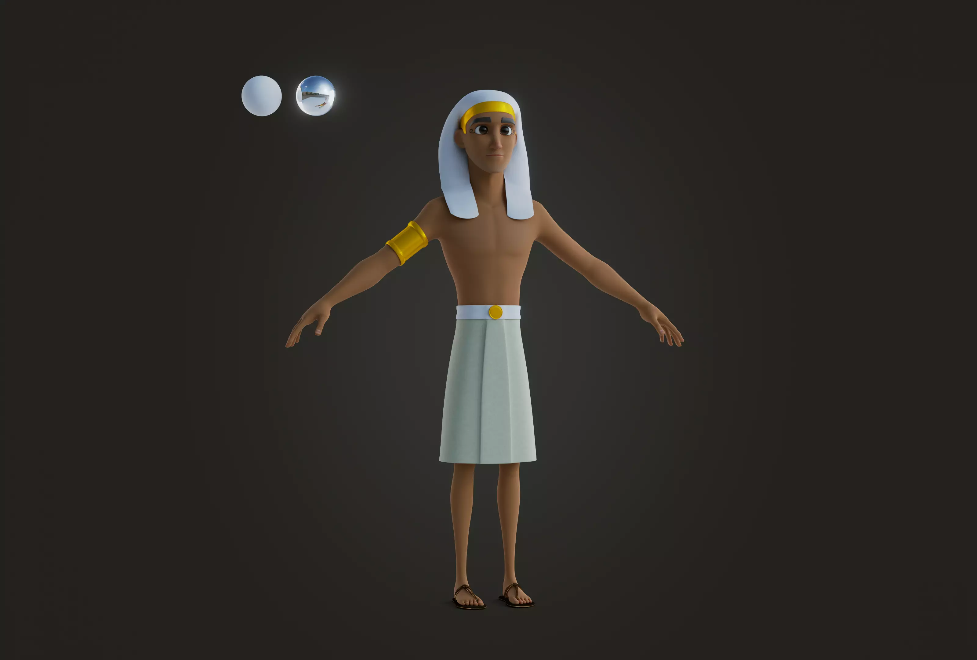 Snohy  Hapi  Teti-Sheri  Egyptian Pharaonic Cartoon Characters Low-poly 3D model_2