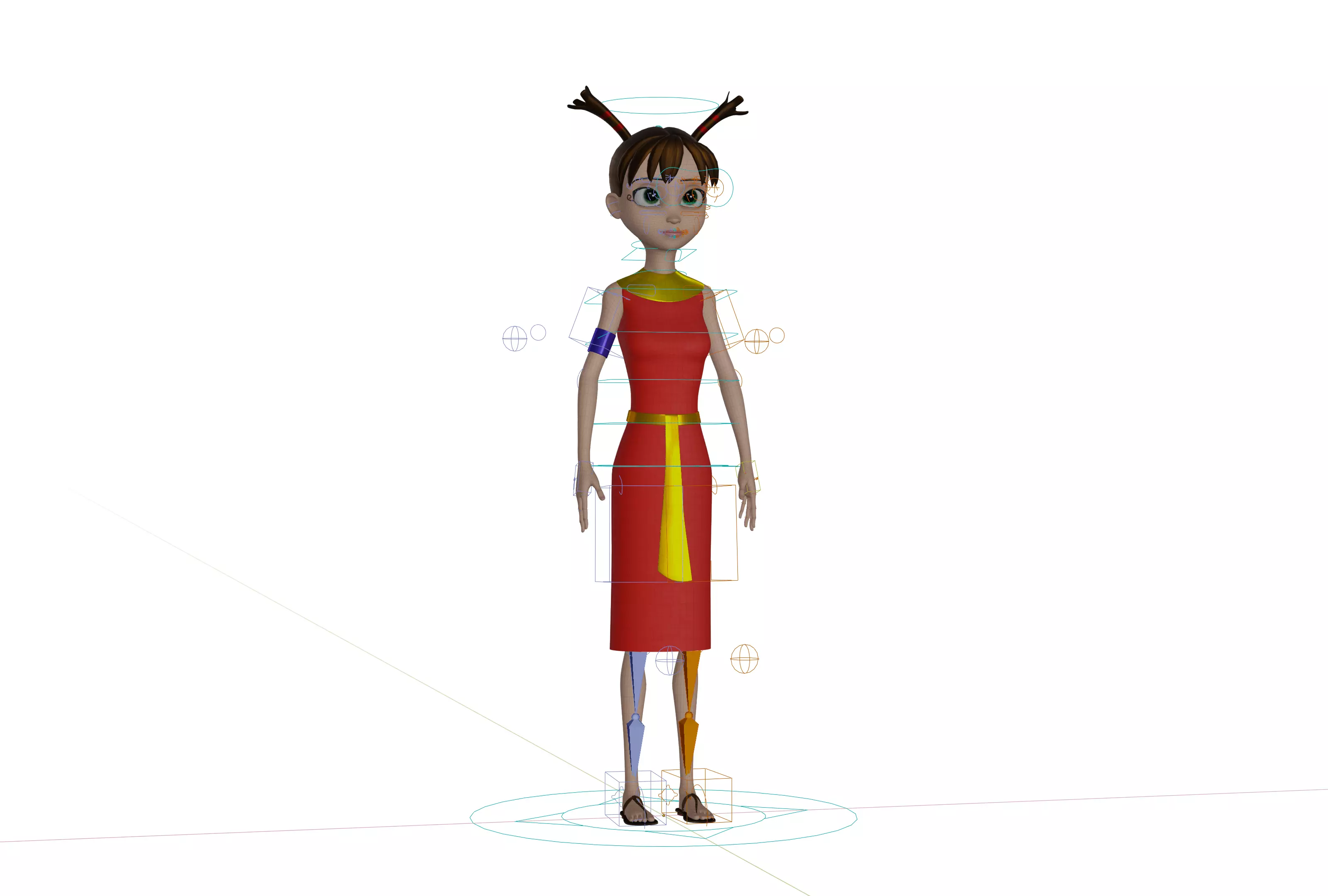 Snohy  Hapi  Teti-Sheri  Egyptian Pharaonic Cartoon Characters Low-poly 3D model_10