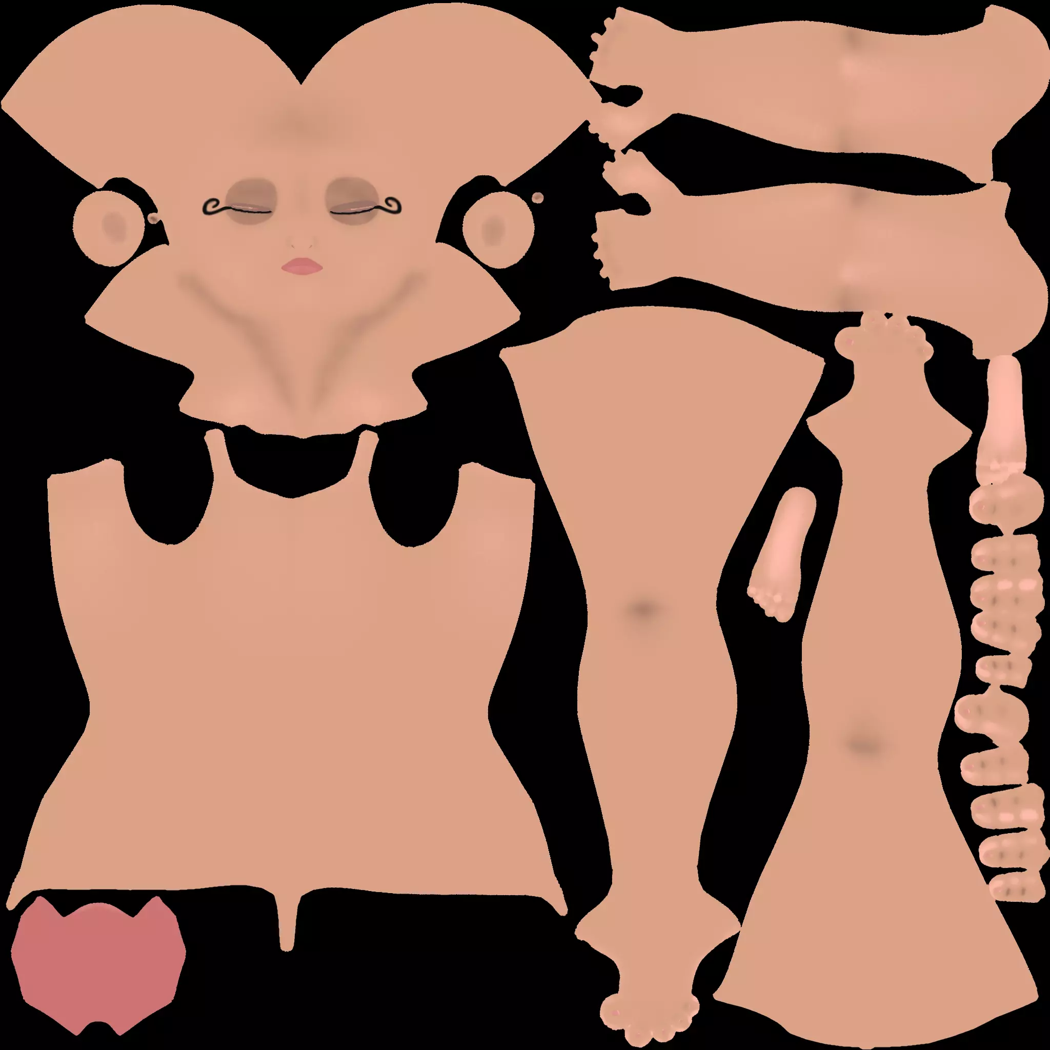 Snohy  Hapi  Teti-Sheri  Egyptian Pharaonic Cartoon Characters Low-poly 3D model_26