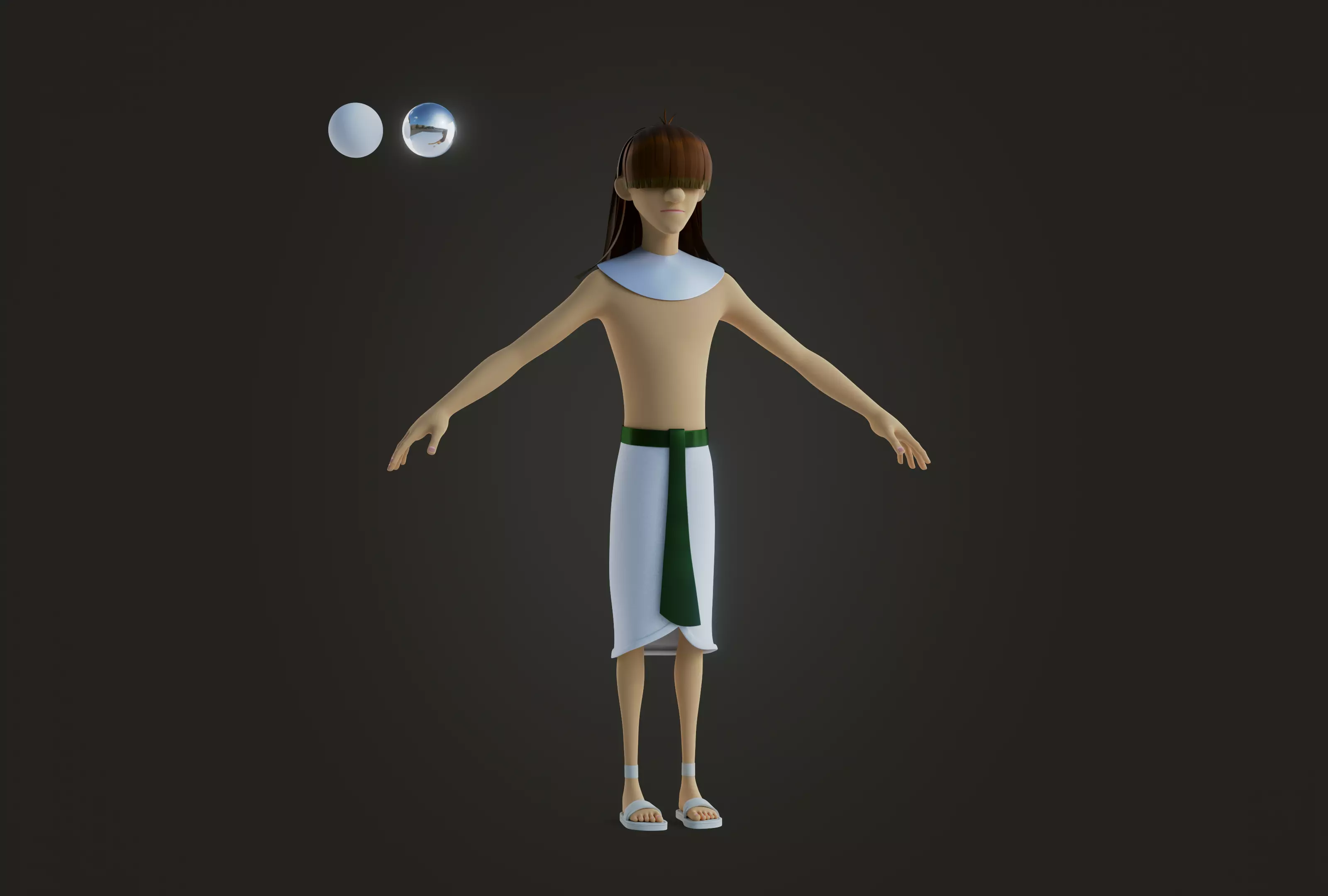 Snohy  Hapi  Teti-Sheri  Egyptian Pharaonic Cartoon Characters Low-poly 3D model_3