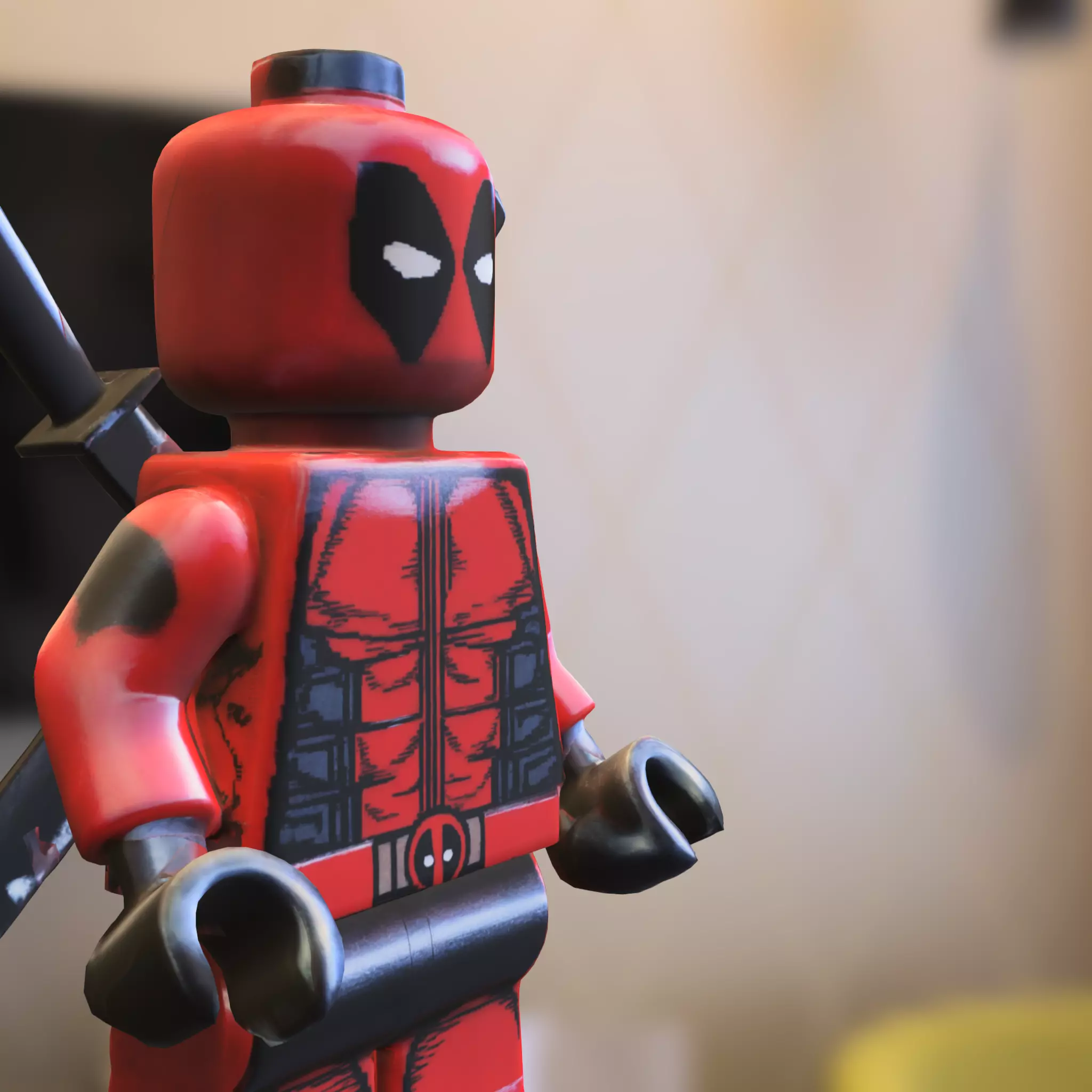 Red Hero lego deadpool Low-poly 3D model_4