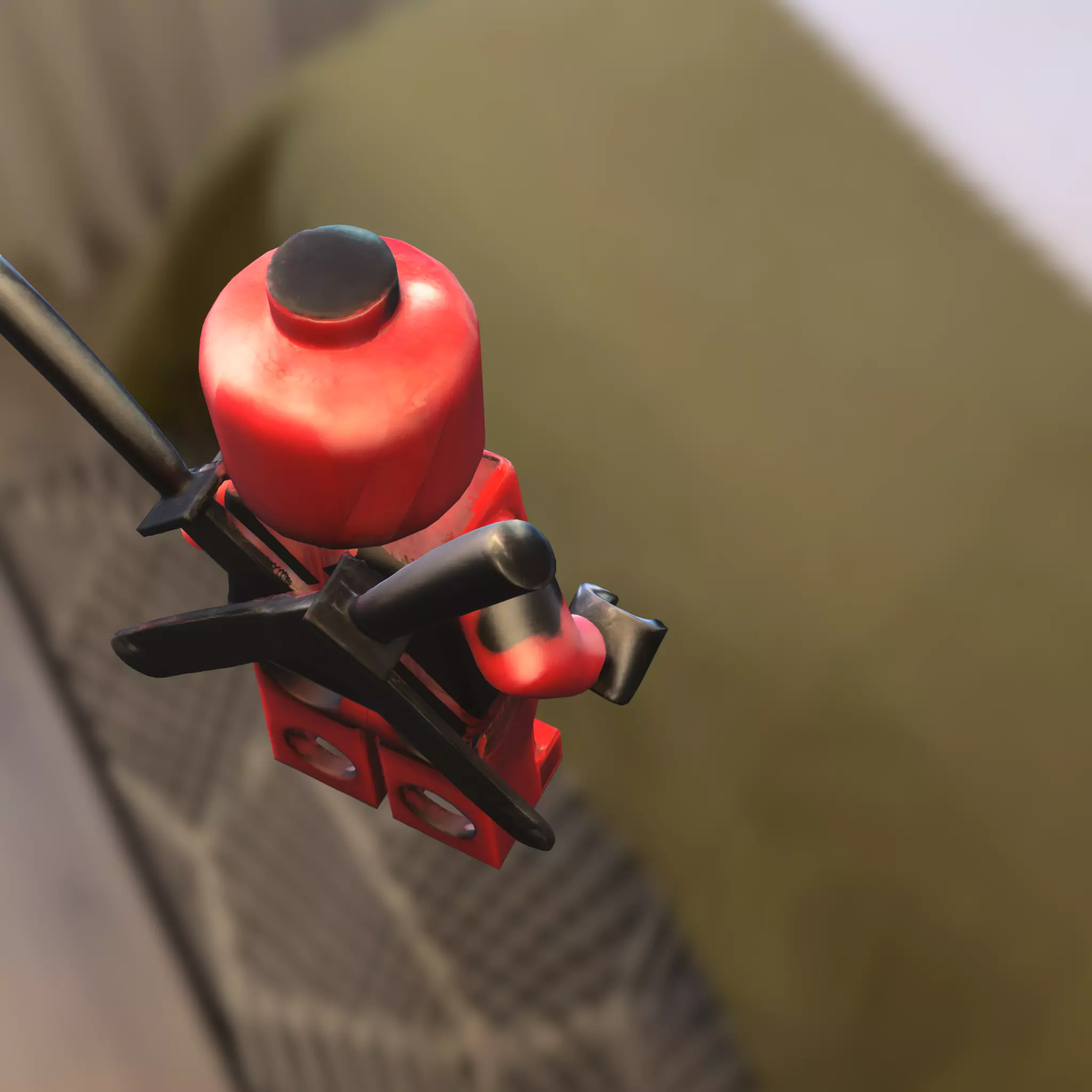 Red Hero lego deadpool Low-poly 3D model_3