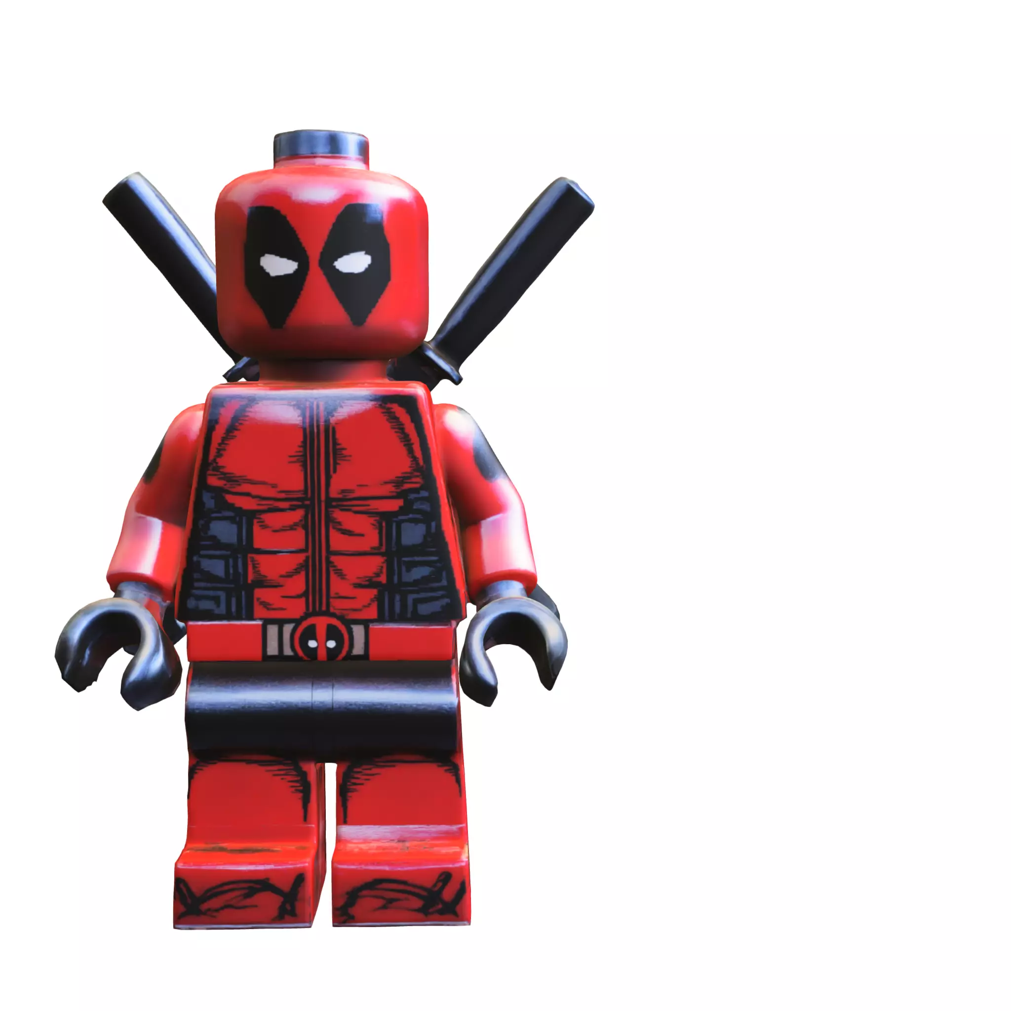 Red Hero lego deadpool Low-poly 3D model_0