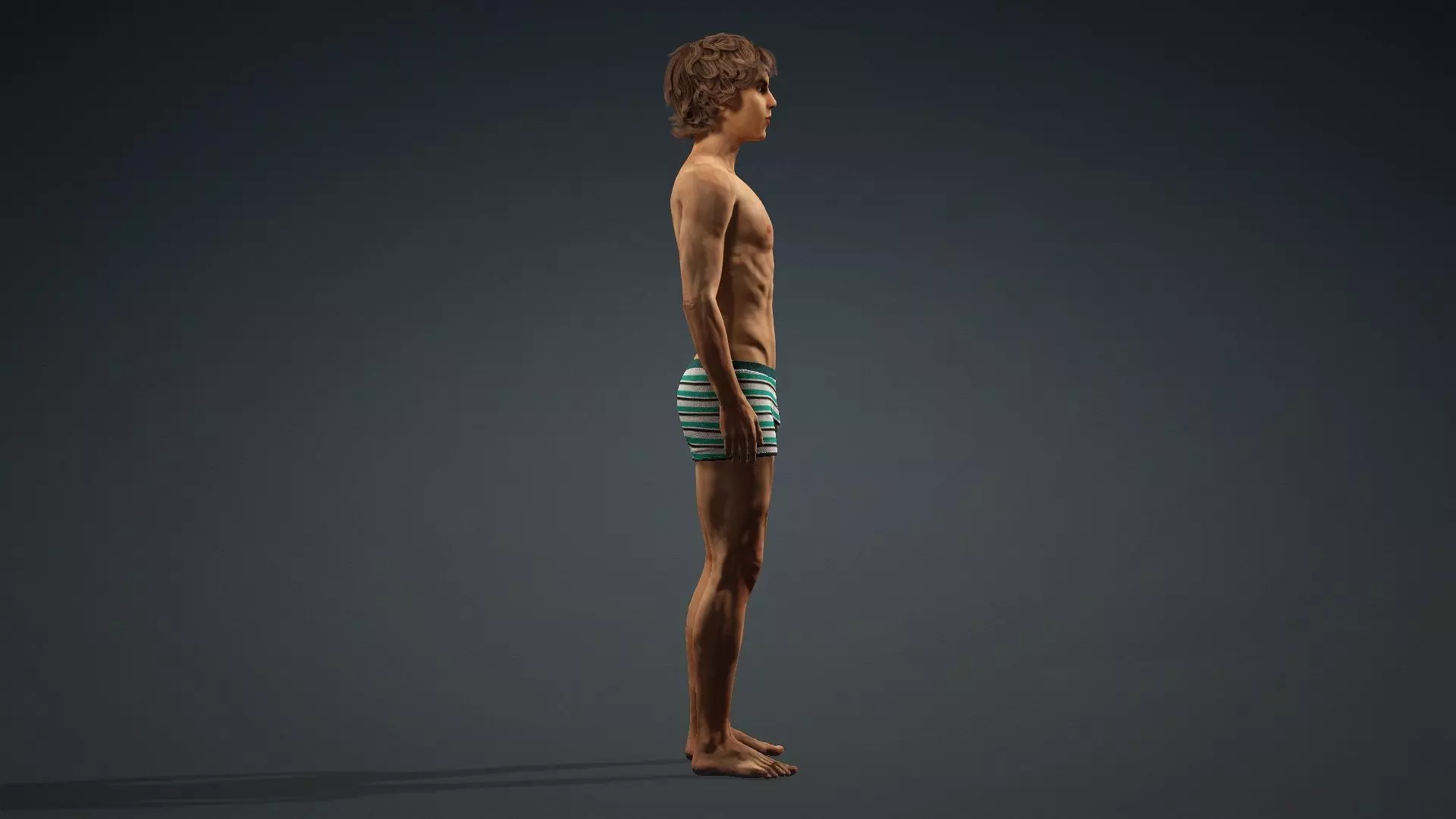 Muscular Teen Boy 3D Model 3D model_3