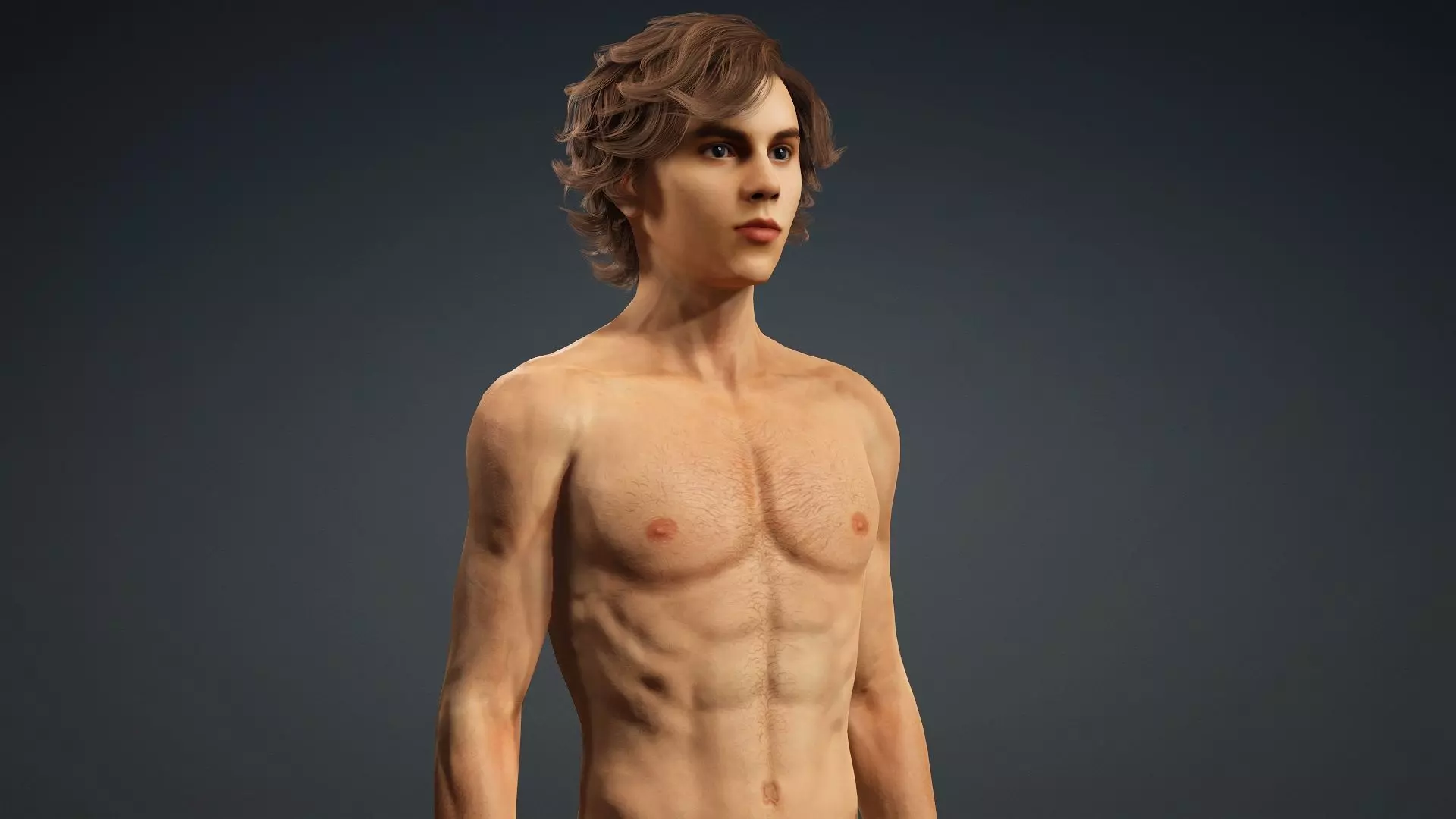 Muscular Teen Boy 3D Model 3D model_9