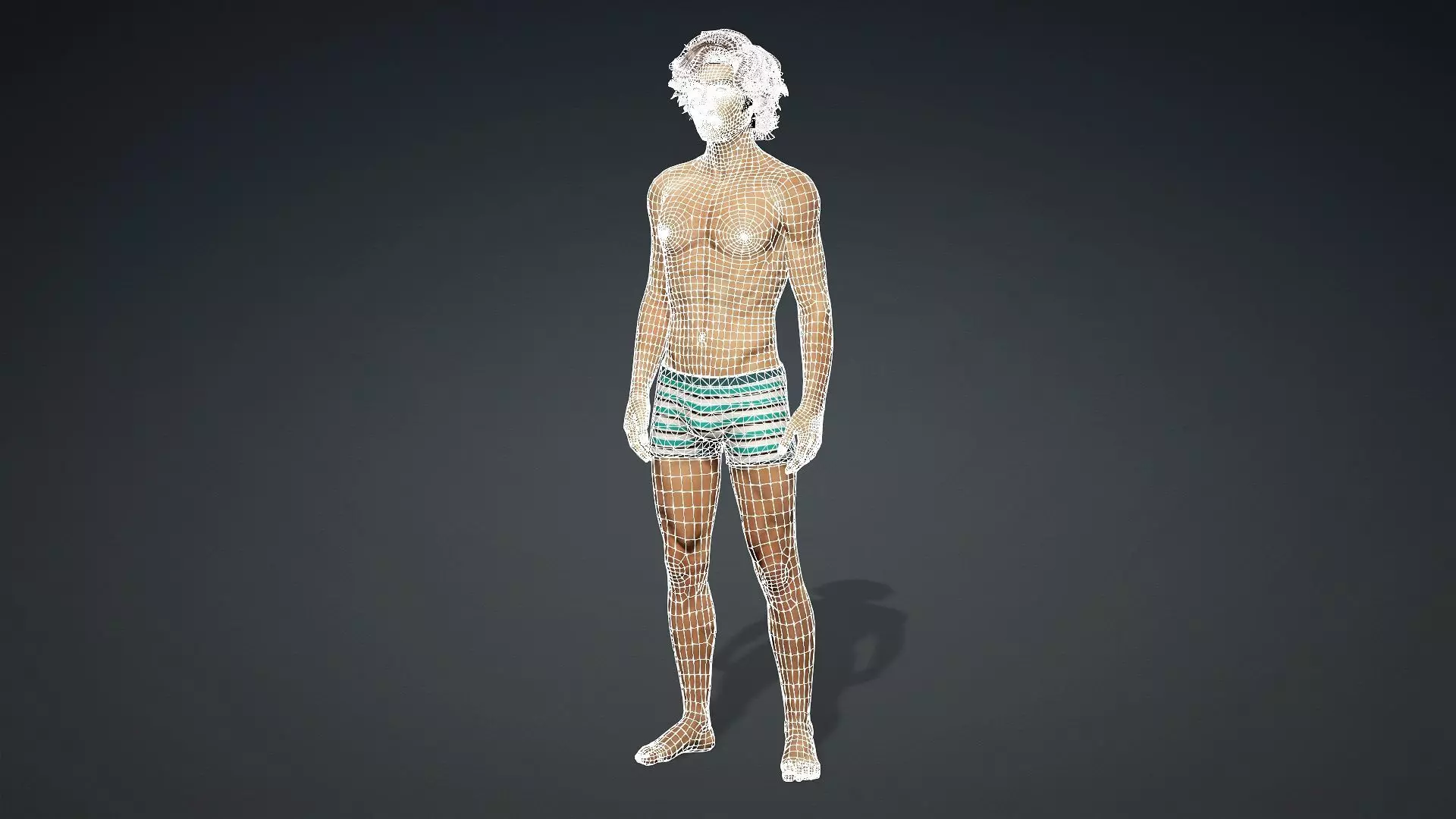 Muscular Teen Boy 3D Model 3D model_21