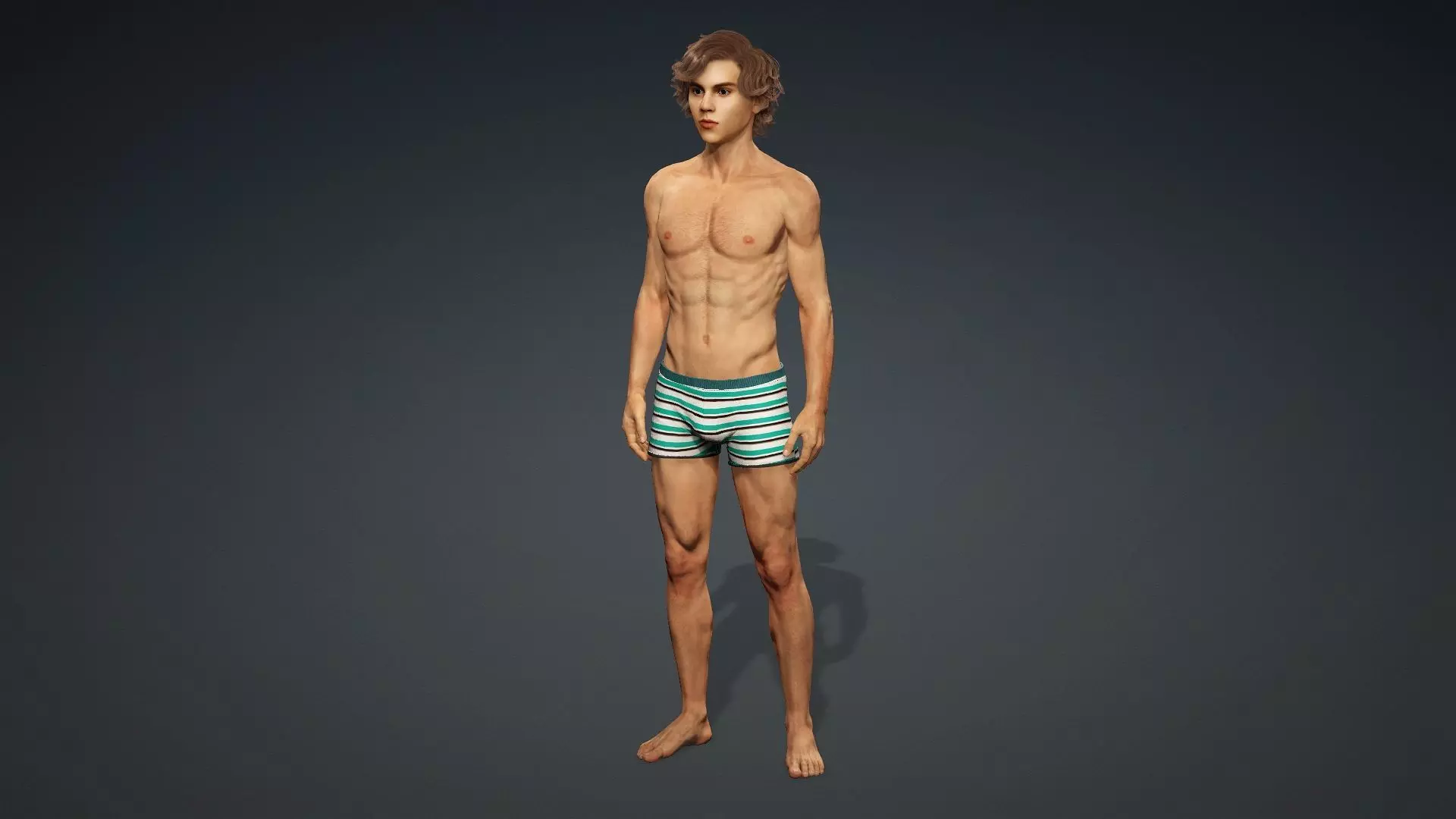 Muscular Teen Boy 3D Model 3D model_11