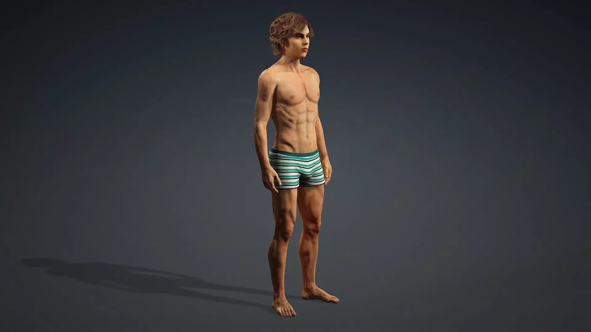 Muscular Teen Boy 3D Model 3D model_10