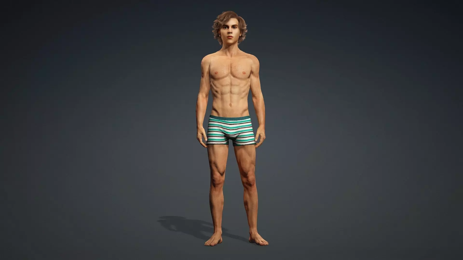Muscular Teen Boy 3D Model 3D model_2