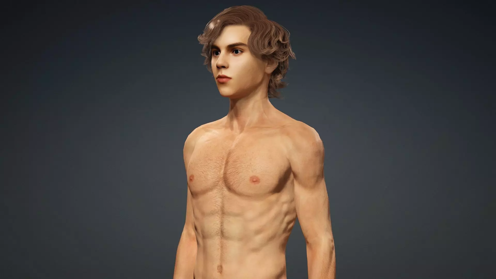 Muscular Teen Boy 3D Model 3D model_8