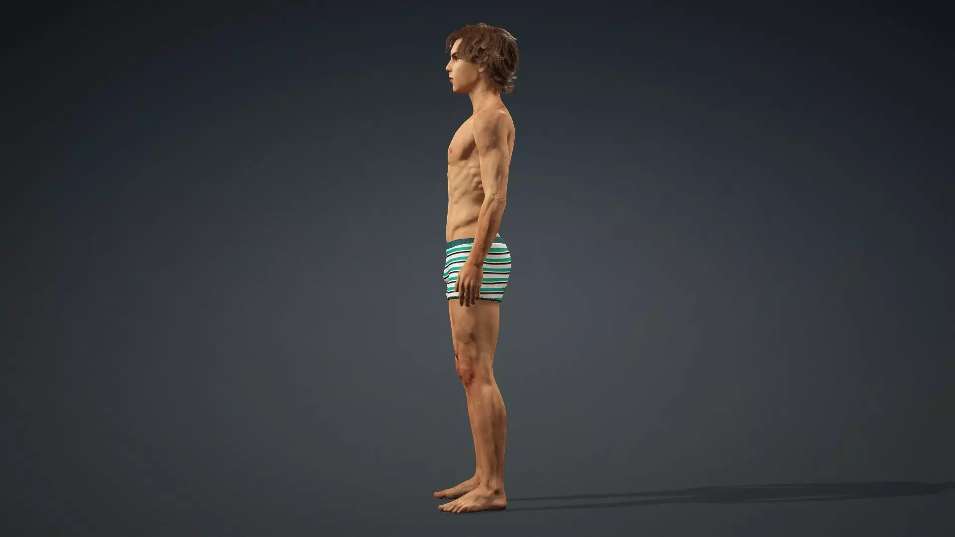 Muscular Teen Boy 3D Model 3D model_4